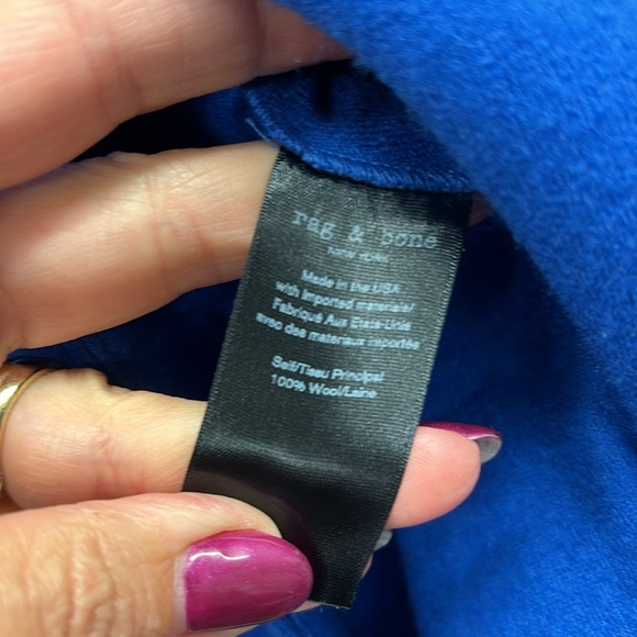 Rag & Bone Royal Blue Wool Blazer 1 Snap Closure Front Size 2 - Picture 5 of 7